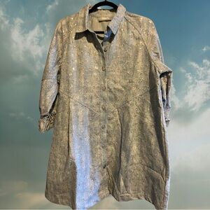 Blueb. XL Sequin Embellished Button-Up Shirt Dress